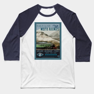 Retro Railway Travel Australia_01 Baseball T-Shirt